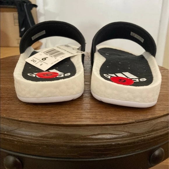 Adidas Adilette Boost Slides in Black and white - Picture 3 of 11